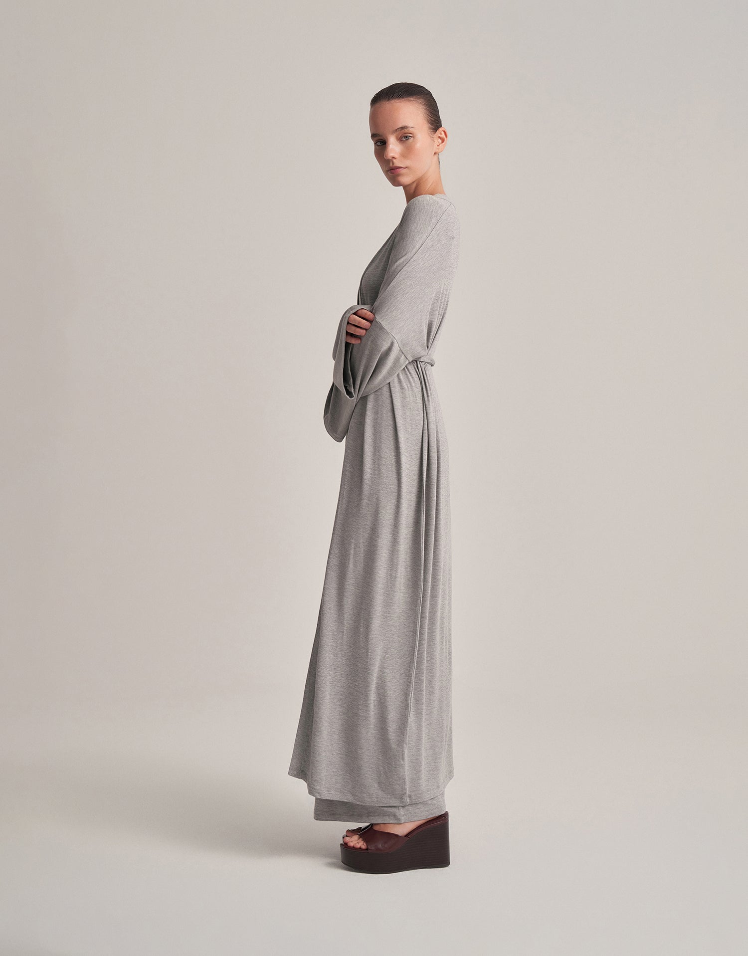 SOFT LOUNGE KIMONO GREY MELANGE